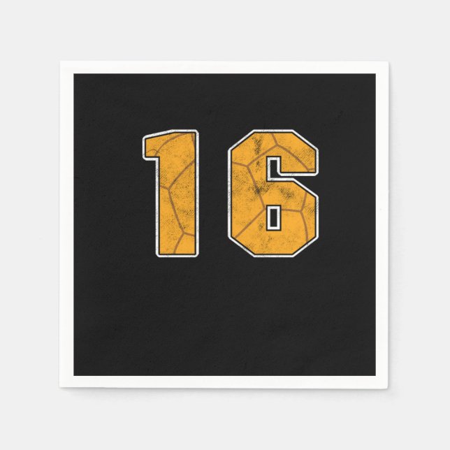 Handball 16 th Birthday Celebration Sports Gift Napkins (Front)