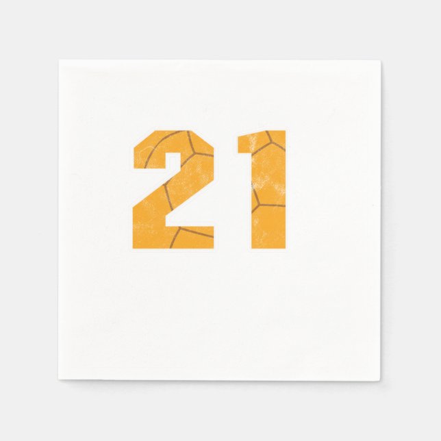 Handball 21 st Birthday Celebration Sports Gift Napkins (Front)