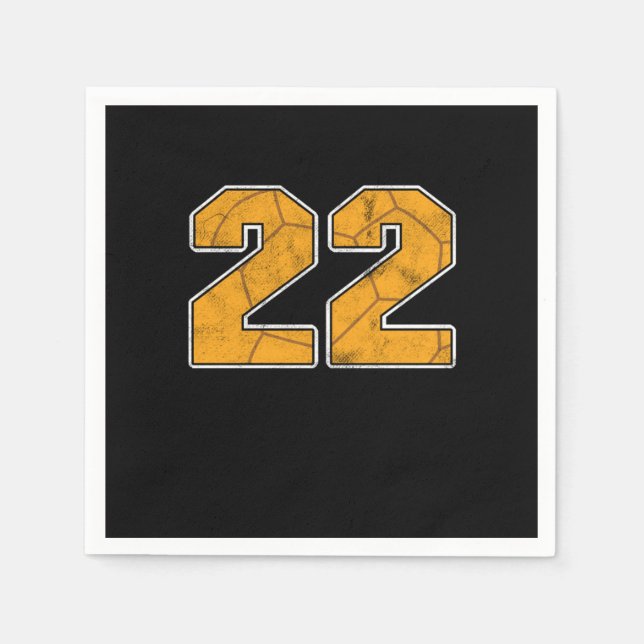 Handball 22 nd Birthday Celebration Sports Gift Napkins (Front)