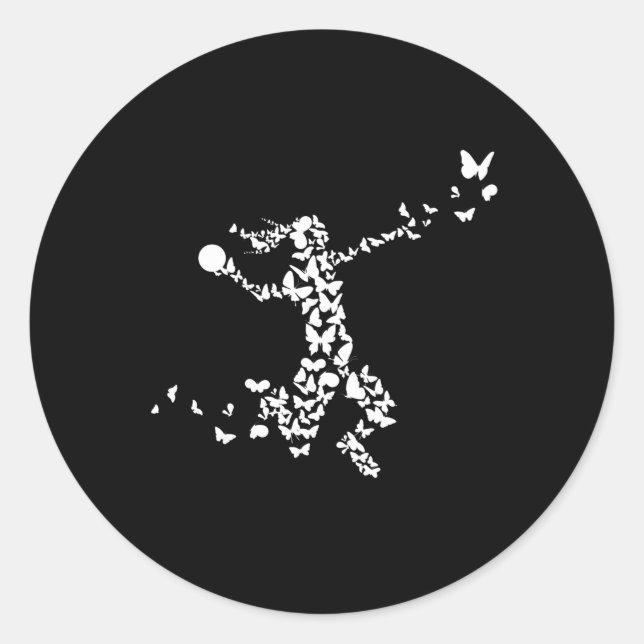 Handball Butterflies Handball Player Classic Round Sticker (Front)