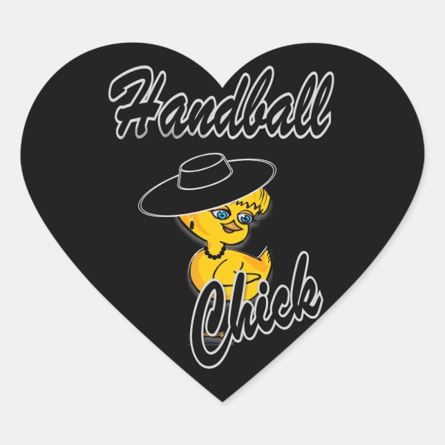Handball Chick #4 Heart Sticker (Front)
