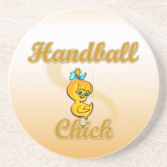 Handball Chick Drink Coaster (Front)