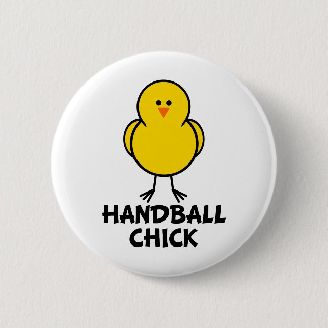 Handball Chick Pinback Button (Front)