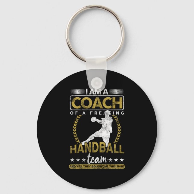 Handball Coach Throwing Team Sports Goal Gift Keychain (Front)