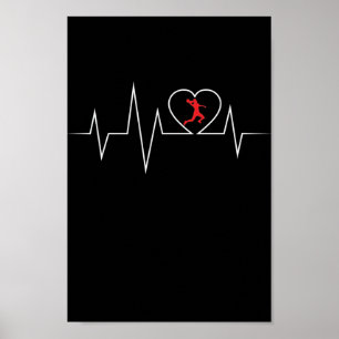 Handball EKG love and heart beat Poster