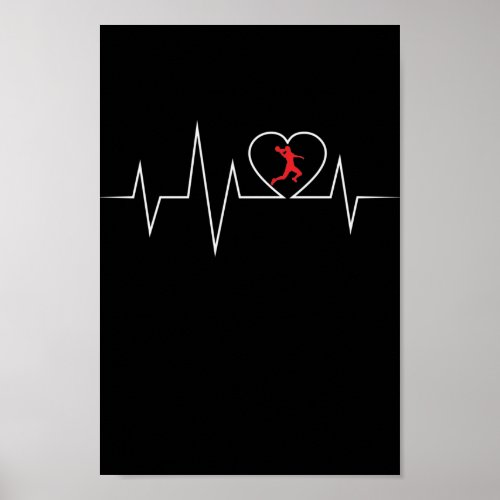 Handball EKG love and heart beat Poster
