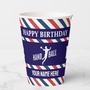 Handball Girl Birthday, Handball Player Gift Paper Cups