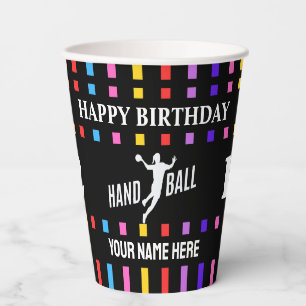 Handball Girl Birthday, Handball Player Gift Paper Cups
