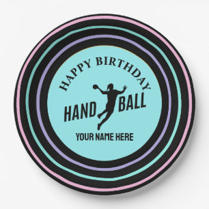Handball Girl Birthday, Handball Player Gift Paper Plates