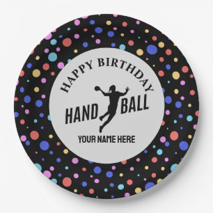 Handball Girl Birthday, Handball Player Gift Paper Plates