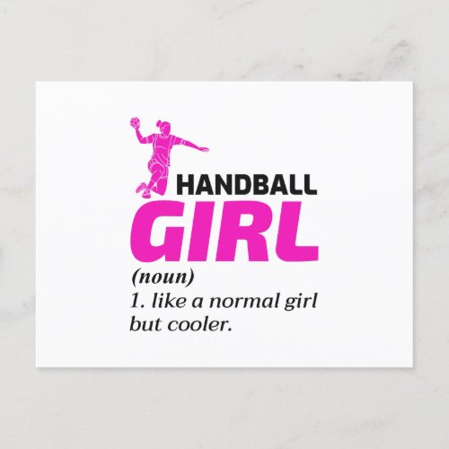 Handball Girl Handballer Funny Saying  Postcard