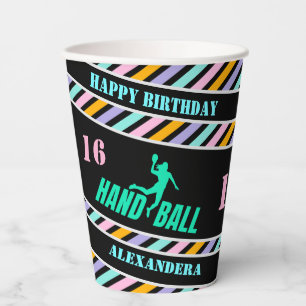 Handball Girl Player, Birthday Gift, Team Paper Cups