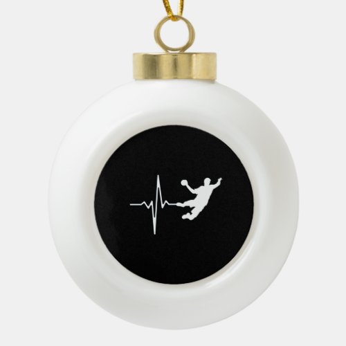 Handball _ Handball Player Heartbeat Ceramic Ball Christmas Ornament