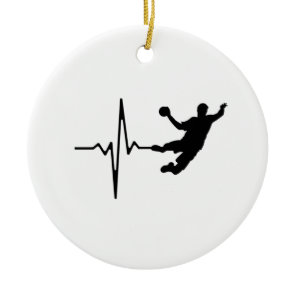 Handball - Handball Player Heartbeat Ceramic Ornament