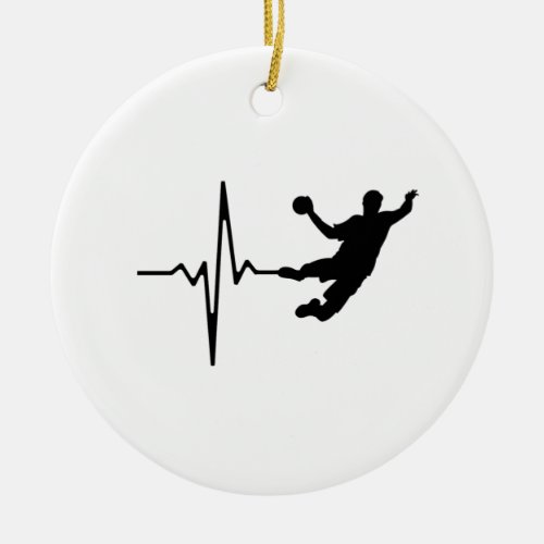 Handball _ Handball Player Heartbeat Ceramic Ornament