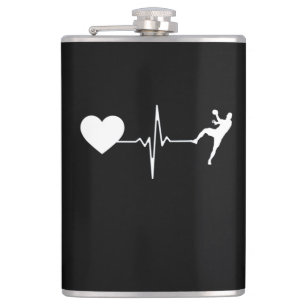 Handball Handball Player Heartbeat Flask