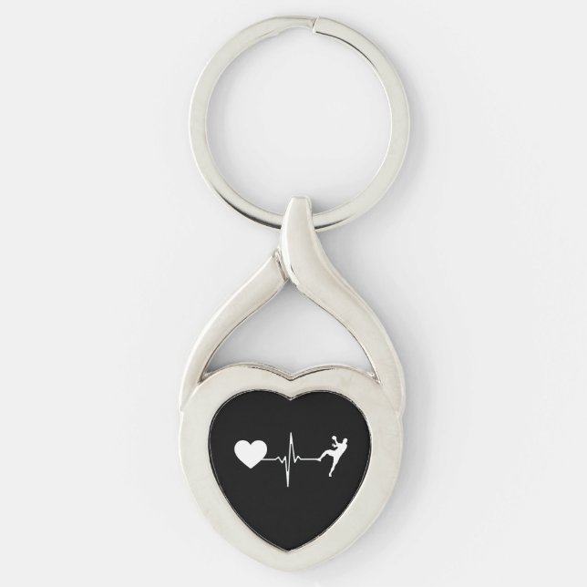 Handball Handball Player Heartbeat Keychain (Front)