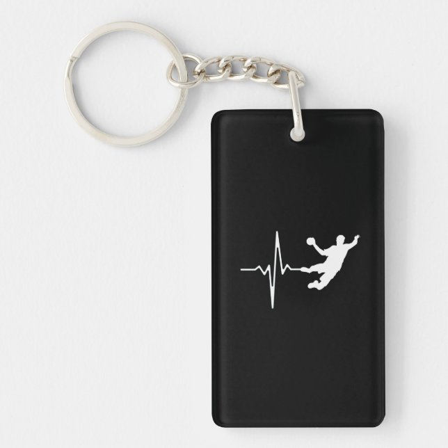 Handball - Handball Player Heartbeat Keychain (Front)