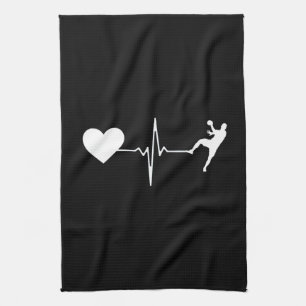 Handball Handball Player Heartbeat Kitchen Towel