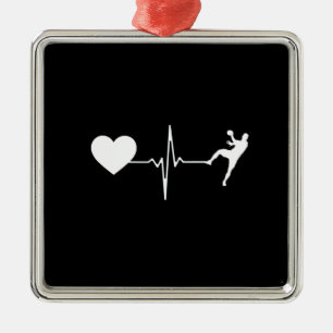 Handball Handball Player Heartbeat Metal Ornament