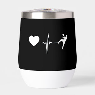 Handball Handball Player Heartbeat Thermal Wine Tumbler