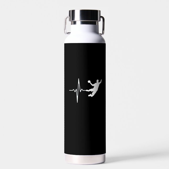 Handball - Handball Player Heartbeat  Water Bottle (Front)