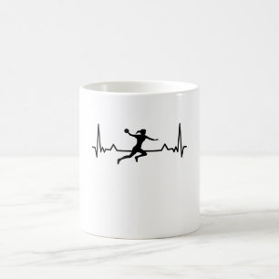 Handball Heartbeat Sports Gift Mom Dad Coffee Mug