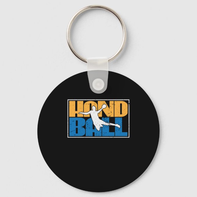 Handball is not a sport for soft eggs keychain (Front)