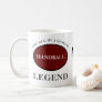 Handball Legend Monogram Add Your Name Birthday Coffee Mug
