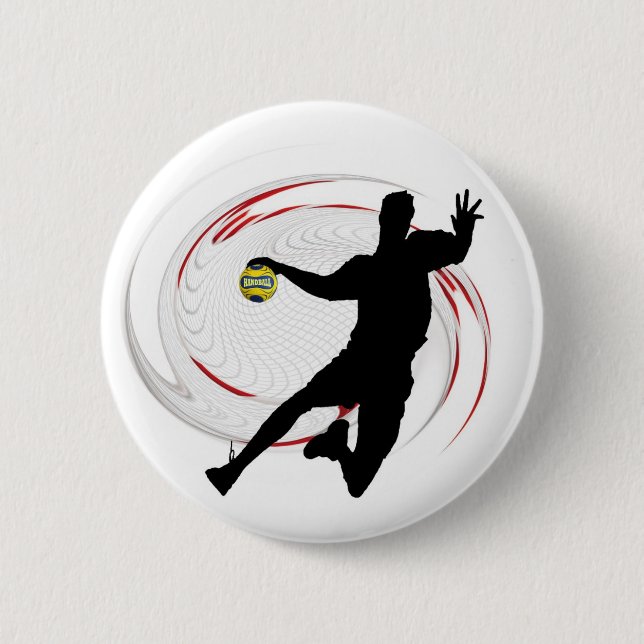 Handball modern sophisticated design of player button (Front)