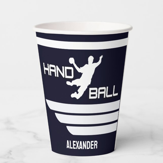 Handball Player, Baseball Birthday Gift Paper Cups (Front)