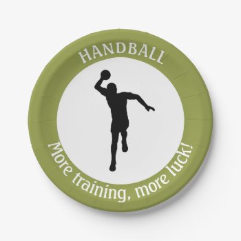 Handball Player Paper Plates by ARTBRASIL at Zazzle