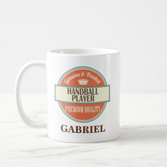 Handball Player Personalized Office Mug Gift (Left)