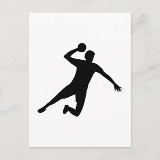Handball player postcard