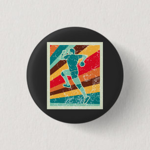 Handball Player Retro Button