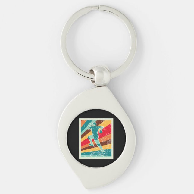 Handball Player Retro Keychain (Front)