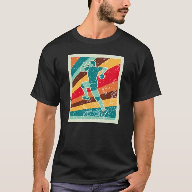 Handball Player Retro T-Shirt (Front)