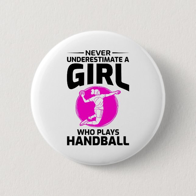 Handball Player Sport Team Handballer Funny Saying Button (Front)