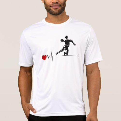 Handball Player Sport Team Handballer Heartbeat T_Shirt