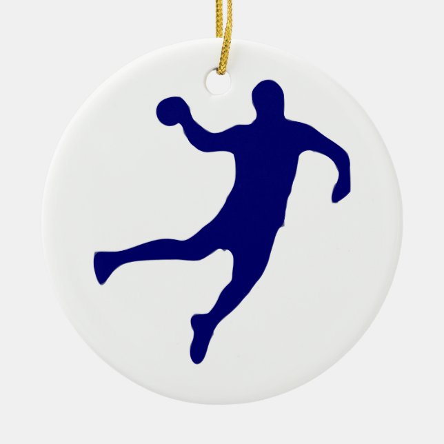 Handball Silhouette Ceramic Ornament (Front)
