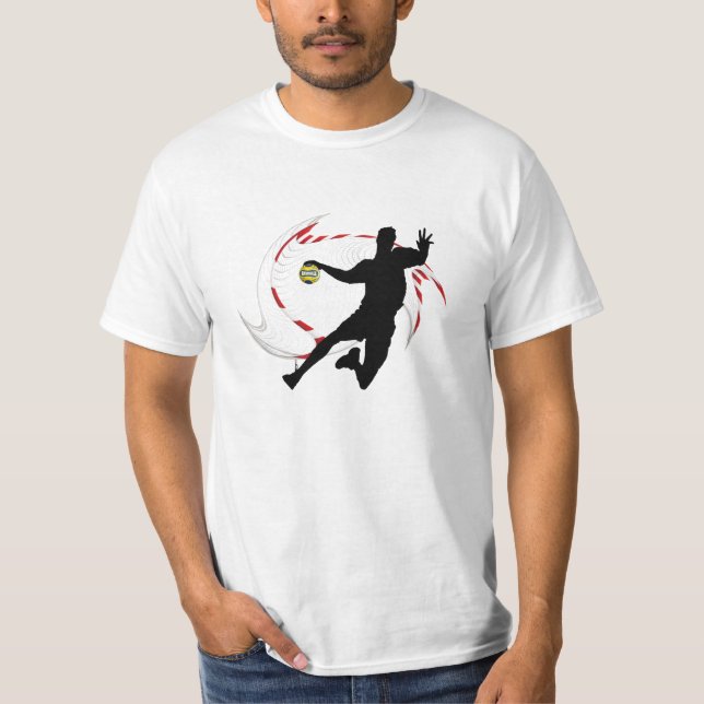 Handball sophisticated design of player and goal T-Shirt (Front)