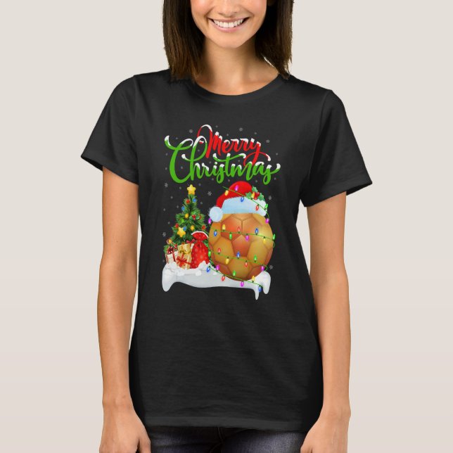 Handball   Xmas Decorations Santa Handball Christm T-Shirt (Front)