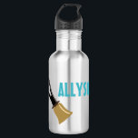 Handbell Choir Ringers Players Personalized Stainless Steel Water Bottle<br><div class="desc">Create a personalized gift that's perfect for anyone who loves playing the bells in their handbell choir. This water bottle features a realistic style illustration of a hand bell in gold and black and is ready to be personalized with the name of the bell ringer in bold teal blue colored...</div>