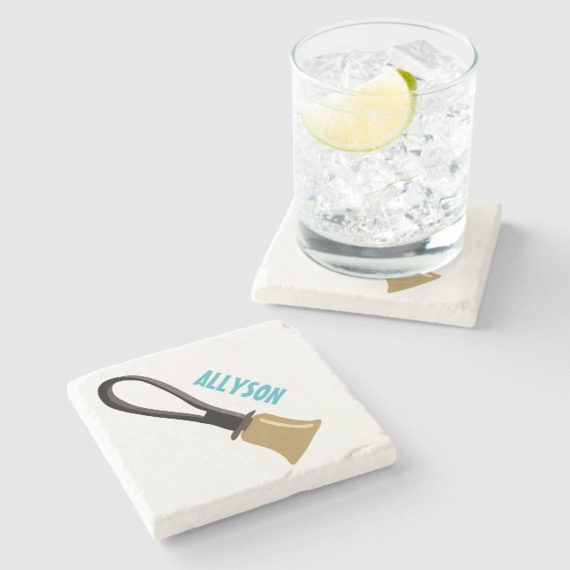 Handbell Choir Ringers Players Personalized Stone Coaster (Side)