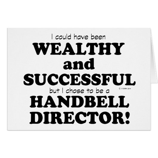 Handbell Director Wealthy & Successful Cards (Front Horizontal)