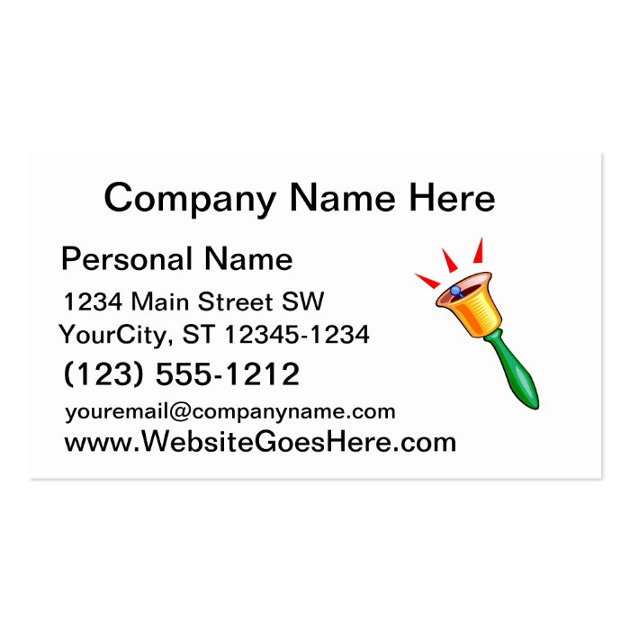 Handbell graphic image, hand chime image business cards