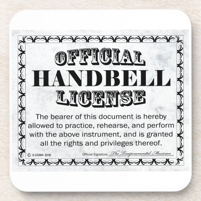 Handbell License Coaster (Front)
