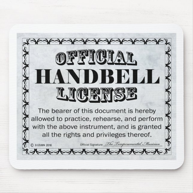 Handbell License Mouse Pad (Front)