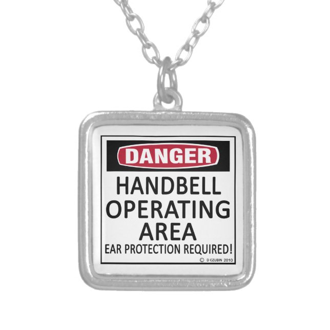 Handbell Operating Area Silver Plated Necklace (Front)
