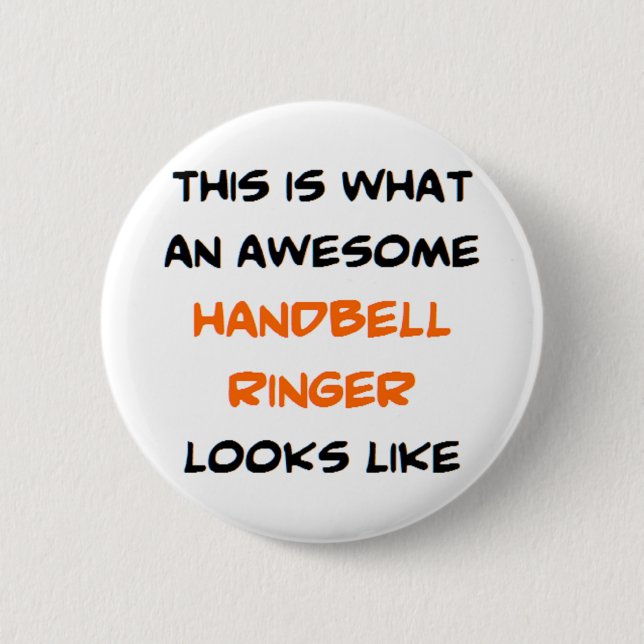 handbell ringer, awesome button (Front)